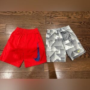 Nike Kids Red and Gray Geometric Shorts